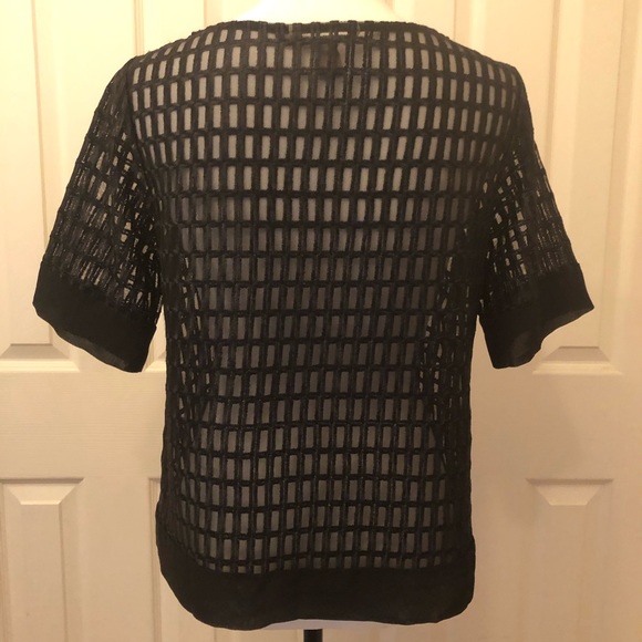 Banana Republic ~ Black Sheer Short Sleeve Top - Picture 3 of 8